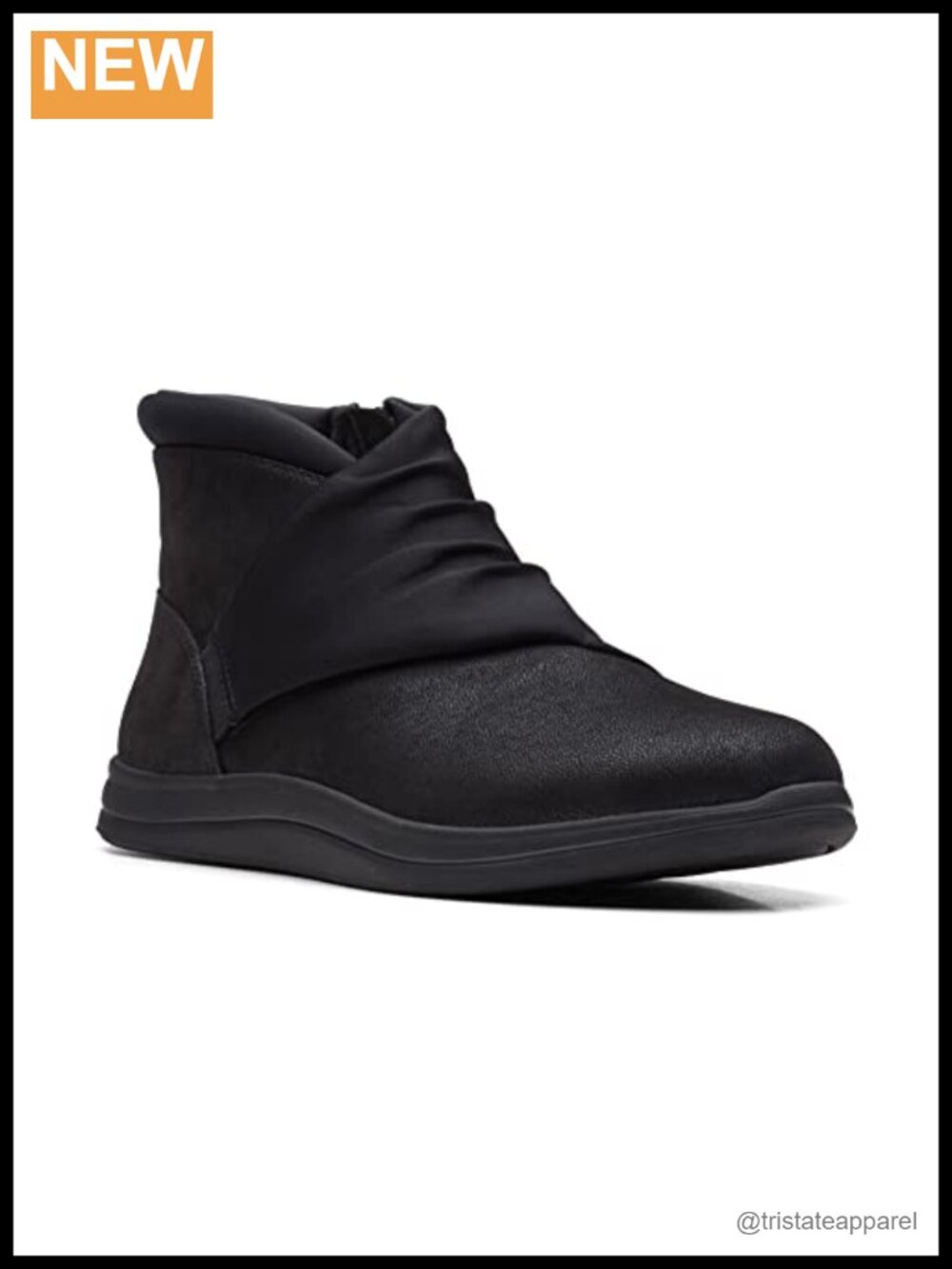 Clarks Womens Breeze Dusk Lace-Up Ankle Bootie with Side Zip, Slip-Resistant,